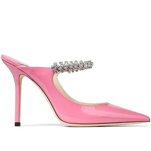 2025 nya höga klackar för kvinnor spetsiga strass-kedjor i lackläder 12 best sales Doris Fanny skor - №9