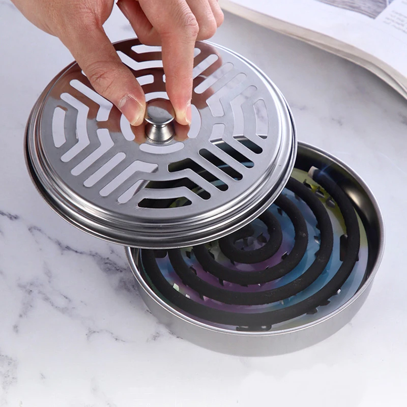 Mosquito Repellent Box Hollow Design Practical High Temperature Resistant Holder Stainless Steel Mosquito Coil Tray For Home