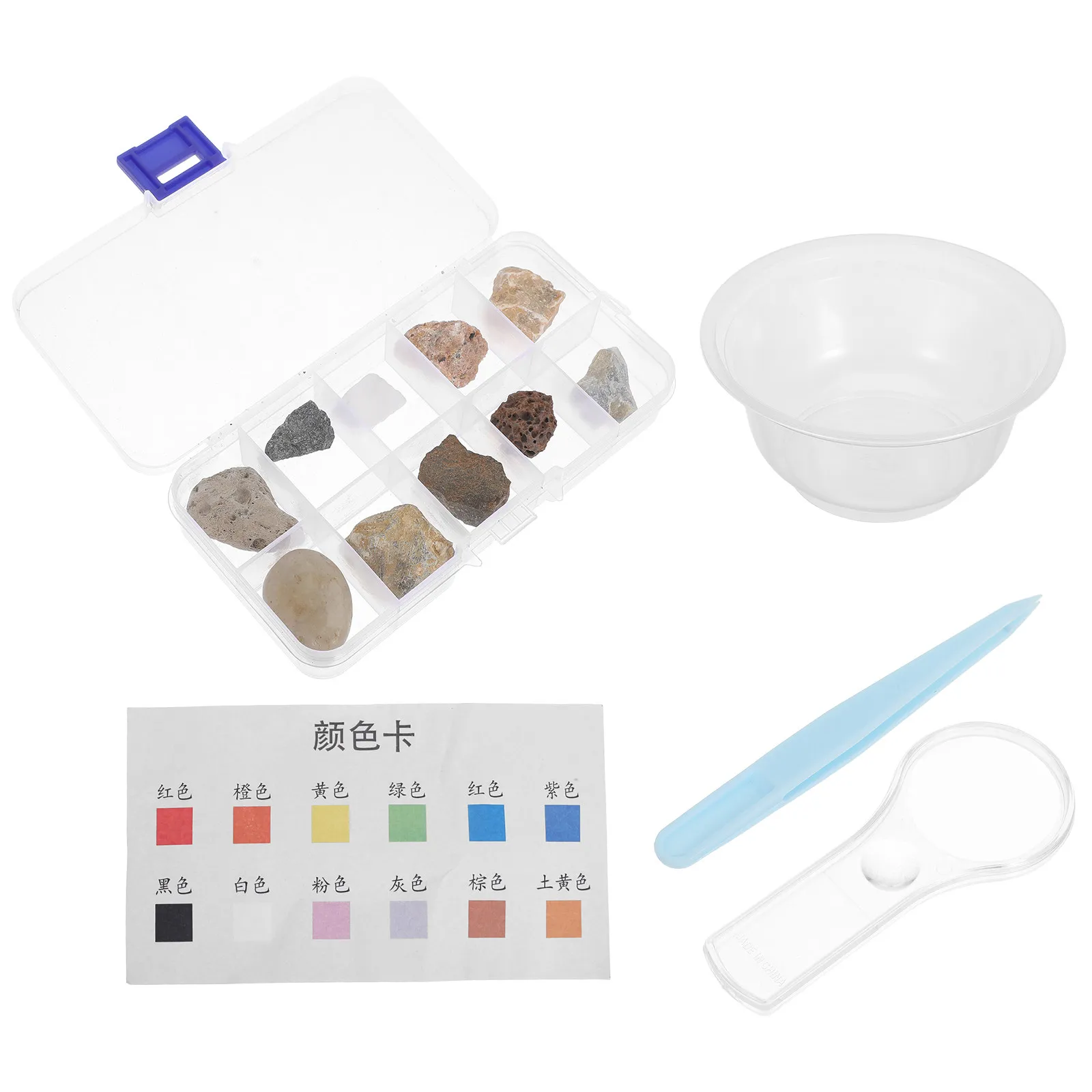 Rock Specimen Set 10 Different Types Natural Mineral Stones for Geology Students Teachers Educational Science Teaching Tools