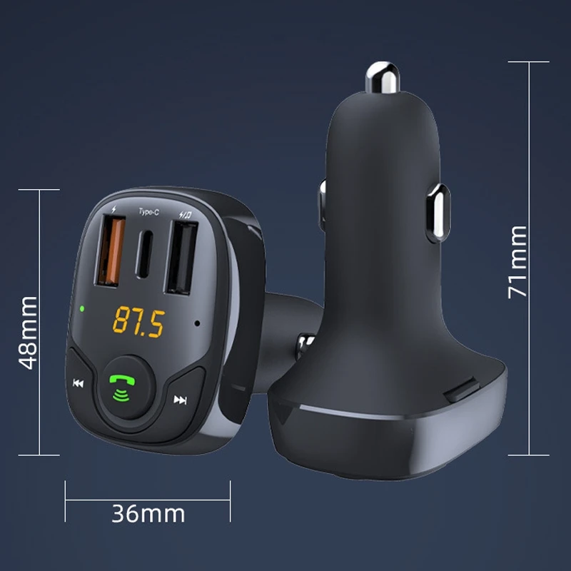 36W Car Bluetooth MP3 Player FM Transmitter Multifunctional Car Charger, Model: S-15PD