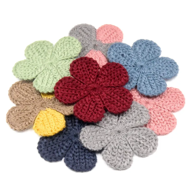 35mm 20Pcs/Lot Mini Cotton Knitting Flower For Home Hat Shoes Clothing Decoration Scrapbooking DIY Handmade Crafts Accessories