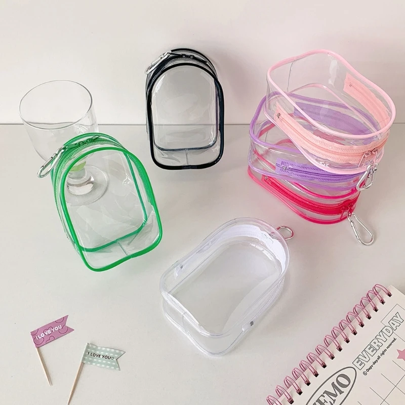 

Lightweight PVC Doll Carrying Case Transparent Display Window Sealed Zipper Collectible Doll Case For Collectibles