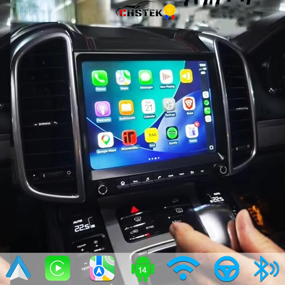 CHSTEK Android 14 Wireless Carplay Car Radio For Porsche Cayenne 958 II 92A 2011-2017 GPS 4G WiFi Bluetooth DSP Stereo Head Unit