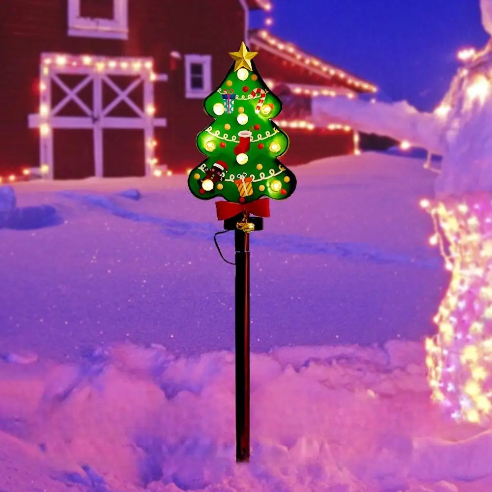 

Рождественские солнечные лампы, водонепроницаемые садовые фонари для кольев, дорожки, праздничные акриловые фонари, двор, лужайка, патио, декор для бассейна