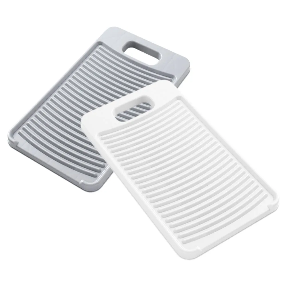 

2pcs Small Clothes Washboard Reusable Plastic Laundry Board Hand Washing Scrub For Travel Cloth Diapers Cleaning Portable