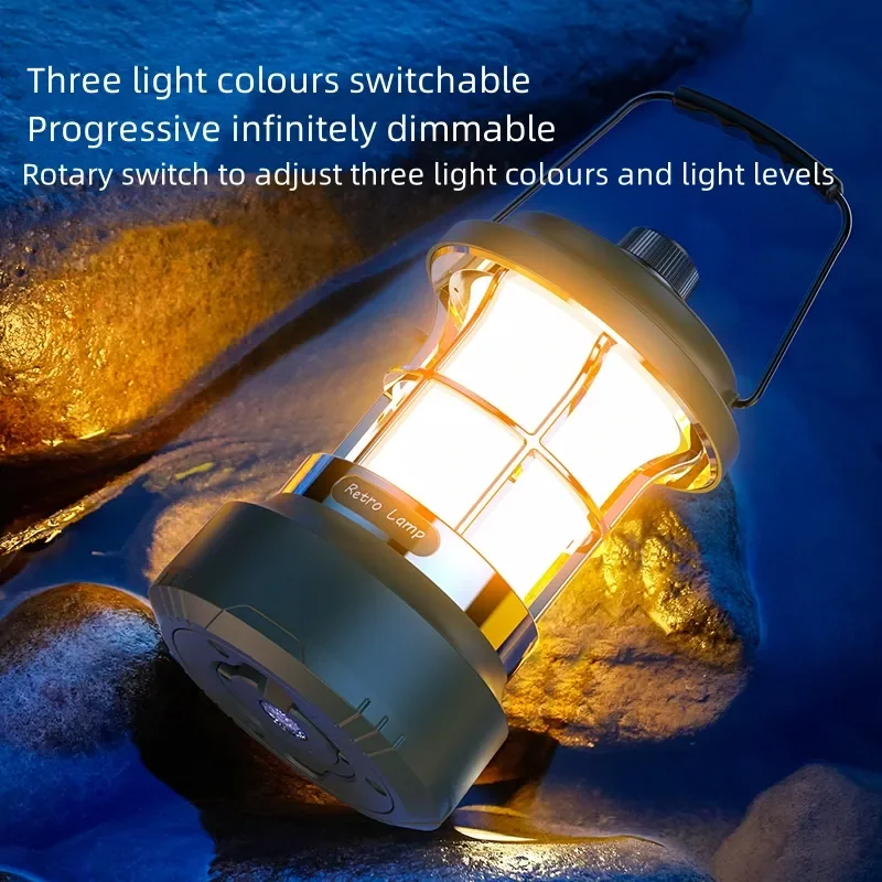 Wholesale 10W RGB LED Camping Lamp Rechargeable Waterproof 4 Modes Timer Dimmable 1-Year Warranty Camping-Reusable Lighting