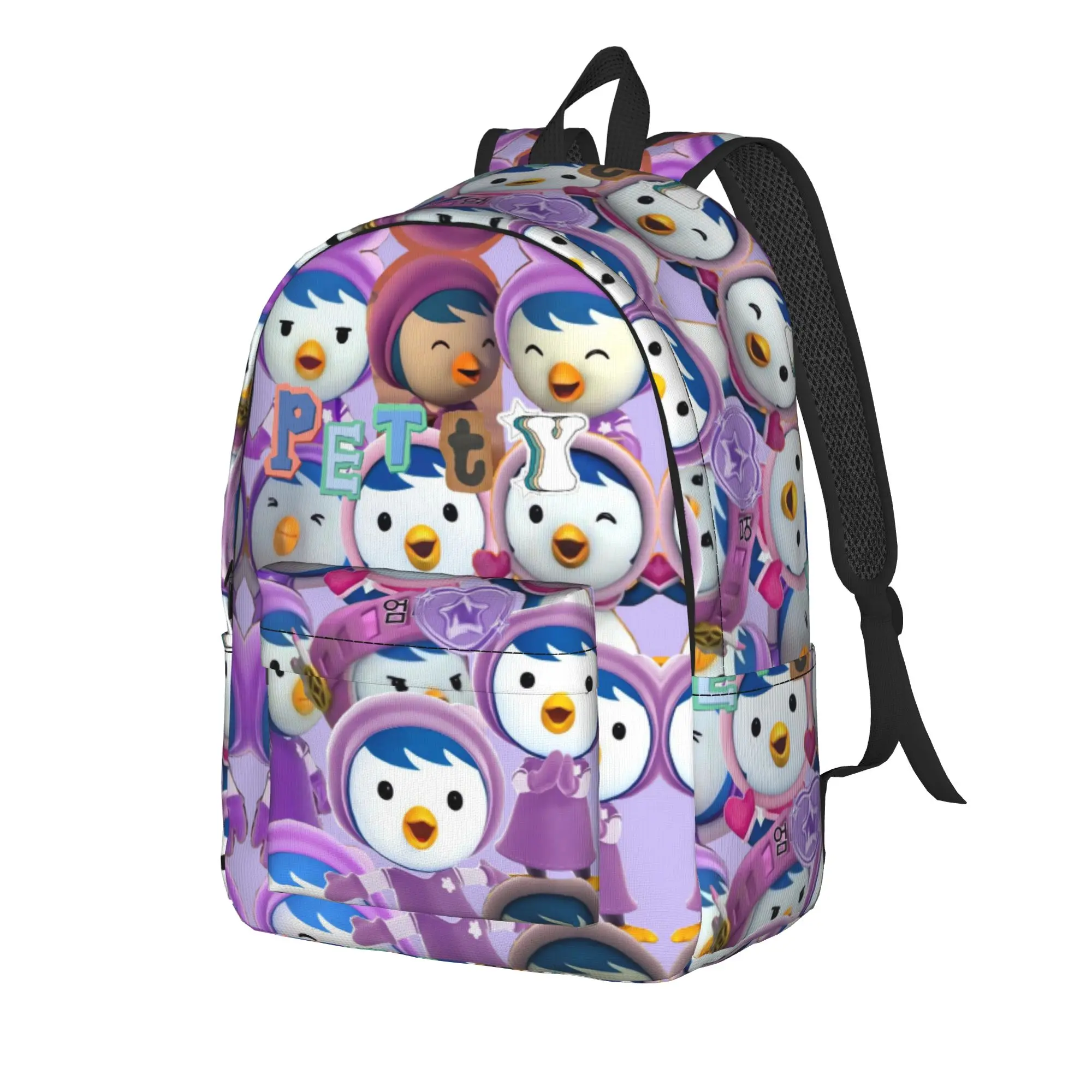 PororoS Backpack Student Unisex  Big Backpacks Polyester Modern School Bags Outdoor Style Custom Rucksack