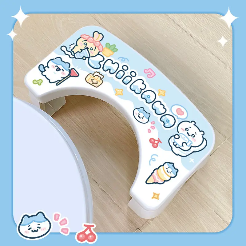 Kawaii New Chiikawa Anime Footstool Toilet Household Toilet Squatting Tool Foot Cushion Height Increasing Stool Toys for Kids