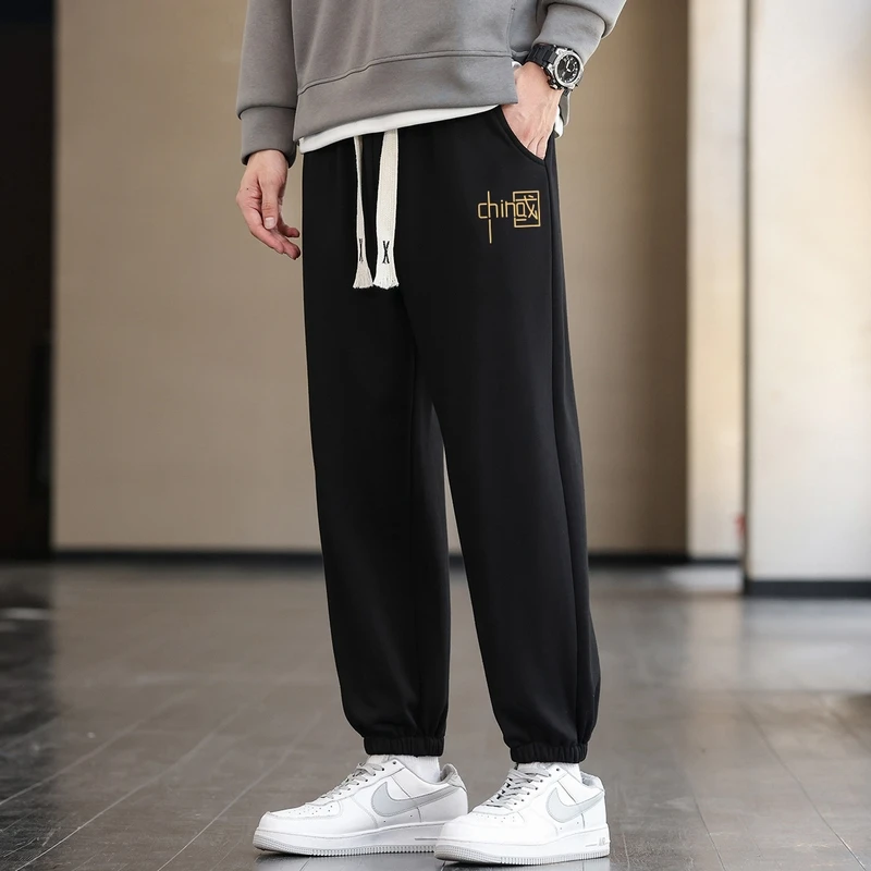 

Loose Casual Men's Sweatpants Spring 2024 Youth plus Size Printed Sport Long Trousers Comfortable Polyester Fiber Regular Fit