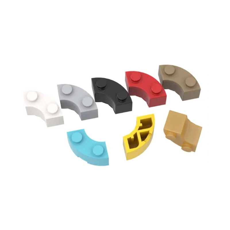 

60 шт., детали строительного блока Moc 3063 85080, тональный кирпич, закругленный угол, 2x2, изогнутый кирпич, сделай сам, детская игрушка в подарок