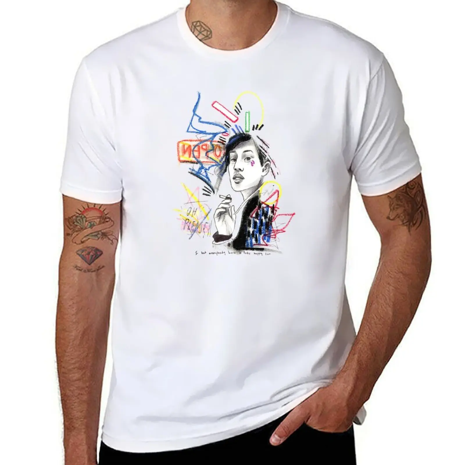 

Fake Happy T-Shirt man graphic t shirt t shirt for man 100 percent cotton T-Shirt