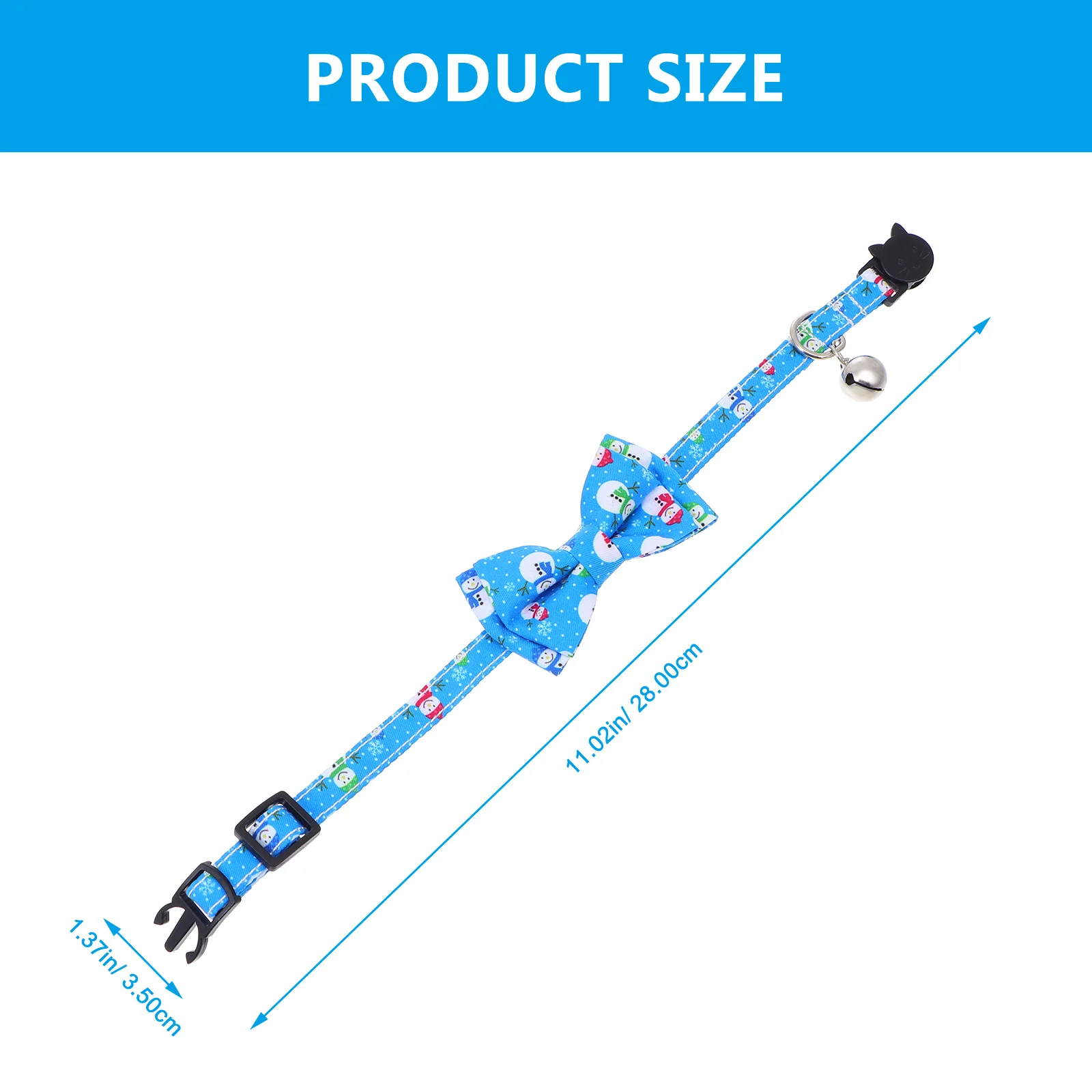 

Pet Bowtie Collar Cat Snowman Pattern Bell Bowknot Adjustable Kitten Collar Safe Comfortable Party Birthday Holiday Pet Supplies