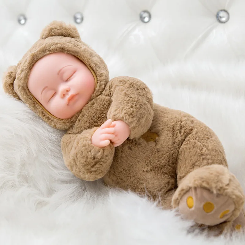 

35cm Children's plush toys, sleep simulation, baby doll cloth, girl doll, soothing baby, reborn baby doll