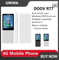 UNIWA DOOV R77 4G Mobile Phone Smart Touch Screen Android 13 Keypad Phones 2.8\