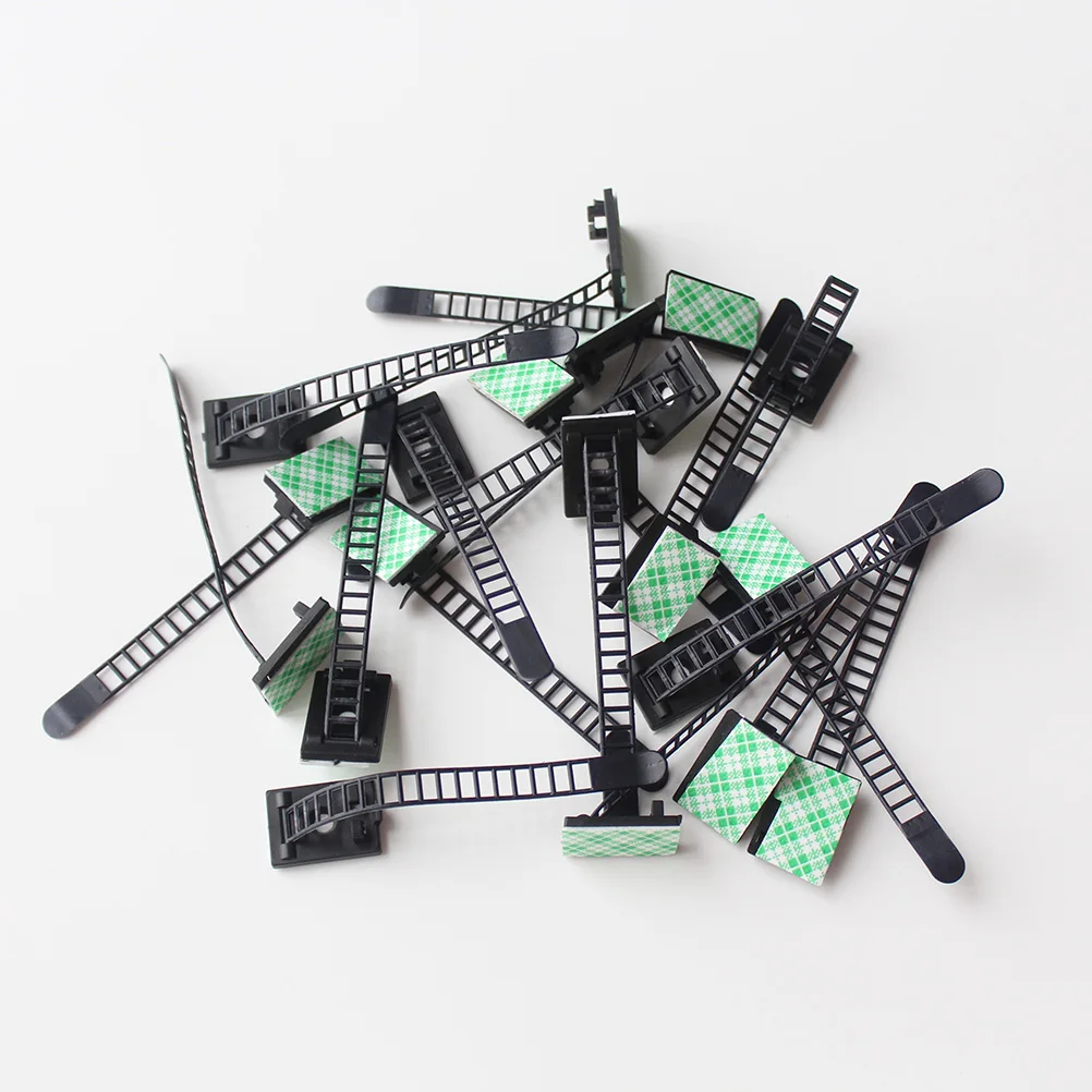 

200pcs Cable Ties Adhesive Holder Wire Management Clamps Adjustable Tie Fixer Cord Organizer Clips Solid Wire Clamp Solution