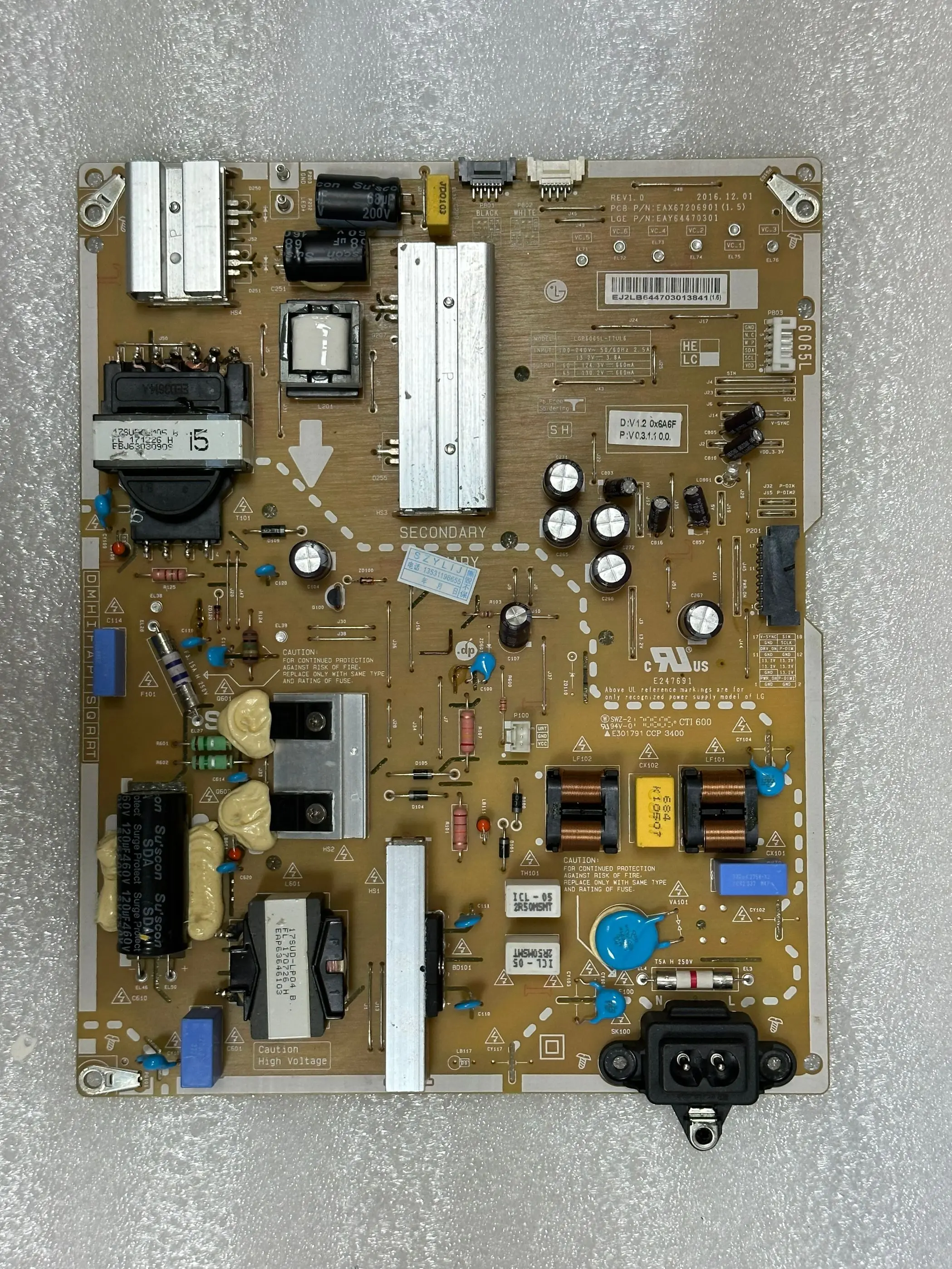 

Original 60UJ6500-CB power supply board EAX67206901(1.5) EAY64470301 LGP6065L-17UL6