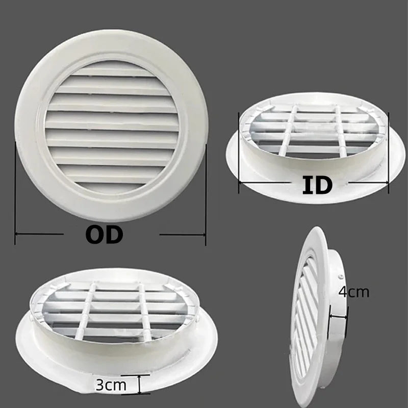 Aluminum alloy Duct Vents Round Louvered Vents Wall Vent Covers Circular Adjustable Airflow Vent 80/100/110/120/130/140-800mm