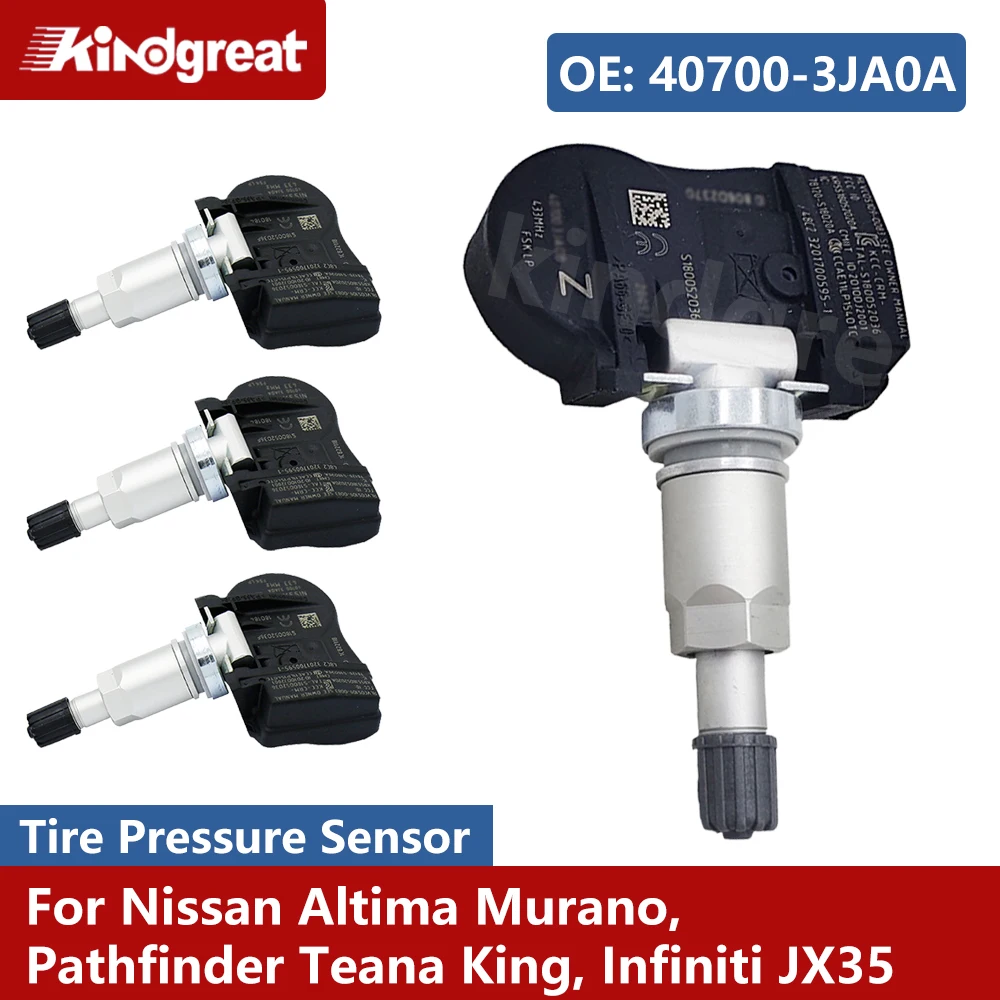 

4PCS/Lot TPMS Tire Pressure Monitor Sensor 40700-3JA0A For Nissan Altima Murano Pathfinder Teana King, Infiniti JX35