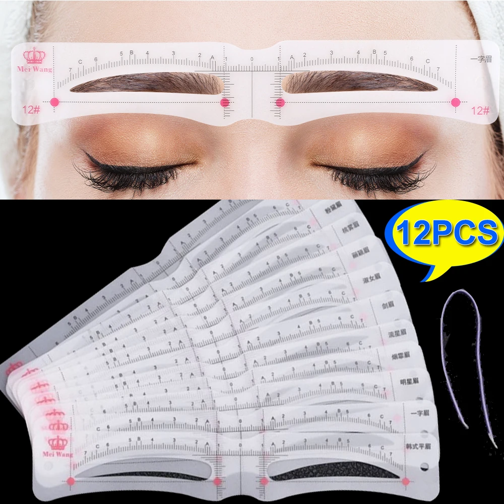 Eyebrow Mold Makeup Cosmetic Tools Easy 3D Reusable Eye To Use Brow Templates with Different Shapes Brow Grooming Template Card