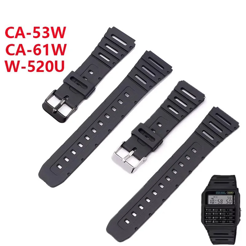 สายนาฬิกาสำหรับนาฬิกา Casio รุ่น CA-53W CA-61W FT-100W W-520U W-720G สายนาฬิกา TPU แบบนิ่ม ขนาด 18 มม. 20 มม. สายรัดข้อมือ FT100W