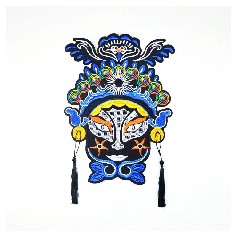 Peking Opera Sequins Patch For Clothes Sew On Applique T-Shirt Jeans Jackets Coat DIY Handmade Clothing Fashion Sewing Fabric