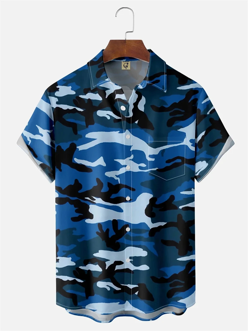 

3D Print Camouflage Print Shirt For Men Outdoor Short Sleeve Tees Tops Casual Streetwear Women Blouse Oversized Unisex Clothing