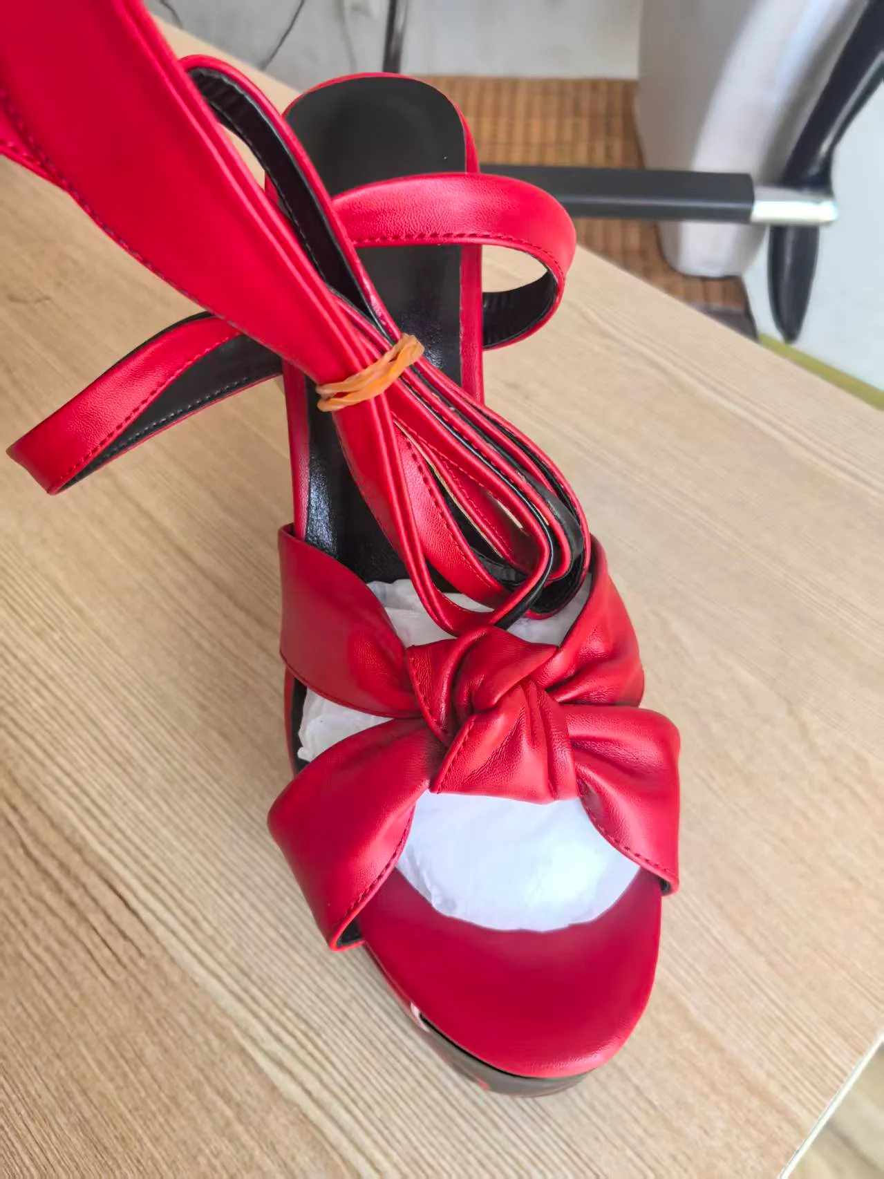 New Women Sandals Summer Shoes Sexy Thick High Heels Platform 10 colors Dress Party Wedding Shoes Woman Pumps Bow love heels