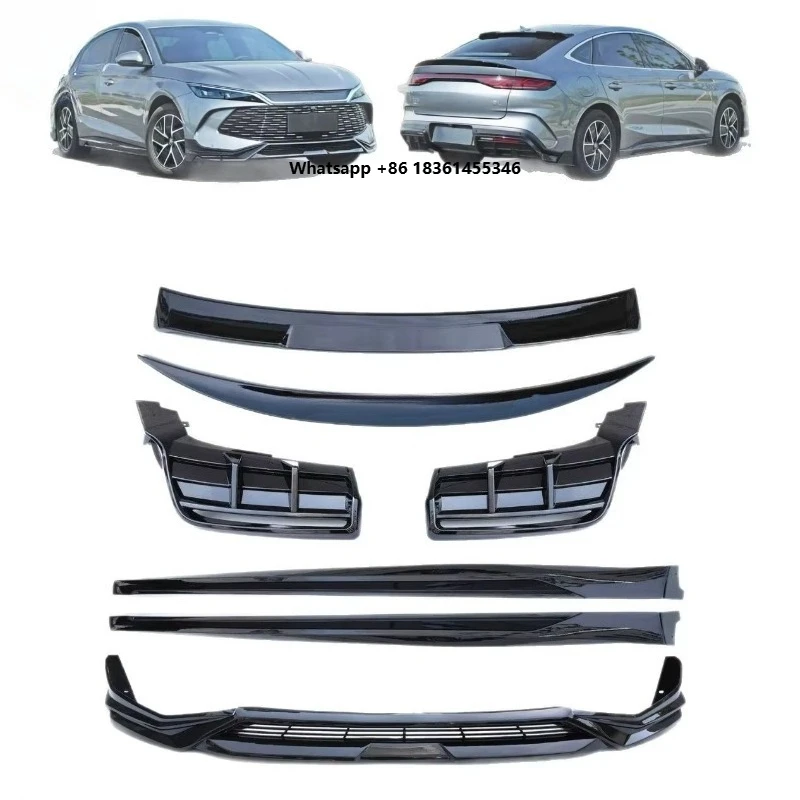 

For Qin L DMI 2024 Rear Top Spoilier Side Skirts Accessories Piano Black Full Set Body Kit Lip Gloss PP Front Rear Bumper