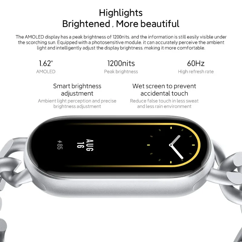 New Original Xiaomi Band 9 Mi Smart Bracelet 9 Color AMOLED 1.62