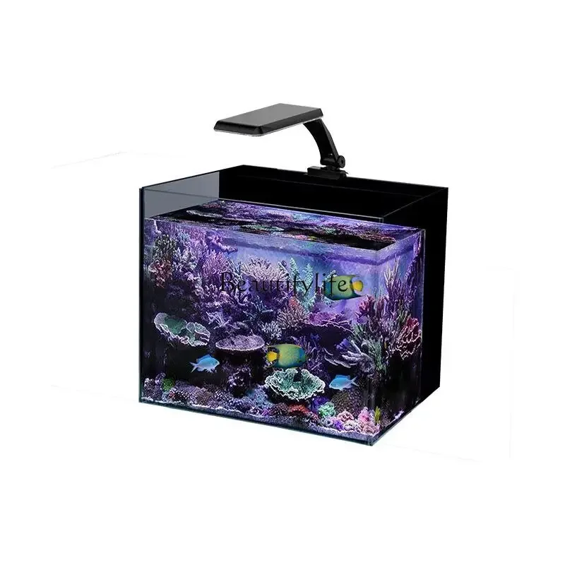 Small Table Top Glass Ecological Fish Tank Household Mini Aquarium