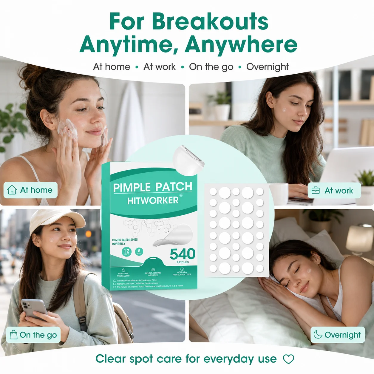 High Quality Colloidal Acne Patch - Alcohol Free, Non Irritating, High-Quality Salicylic Acid and Tea Tree Oil Acne Patch view 6