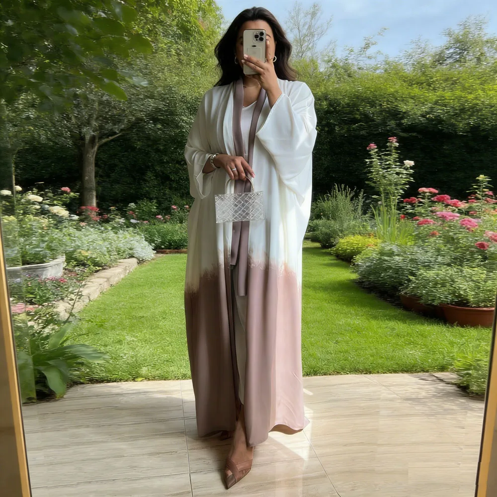 

Скромные абайи для женщин, мусульманское платье макси, Дубайское кимоно, кардиган, турецкий халат, Дубайский кафтан, открытая Абая, исламская одежда, халат Абая