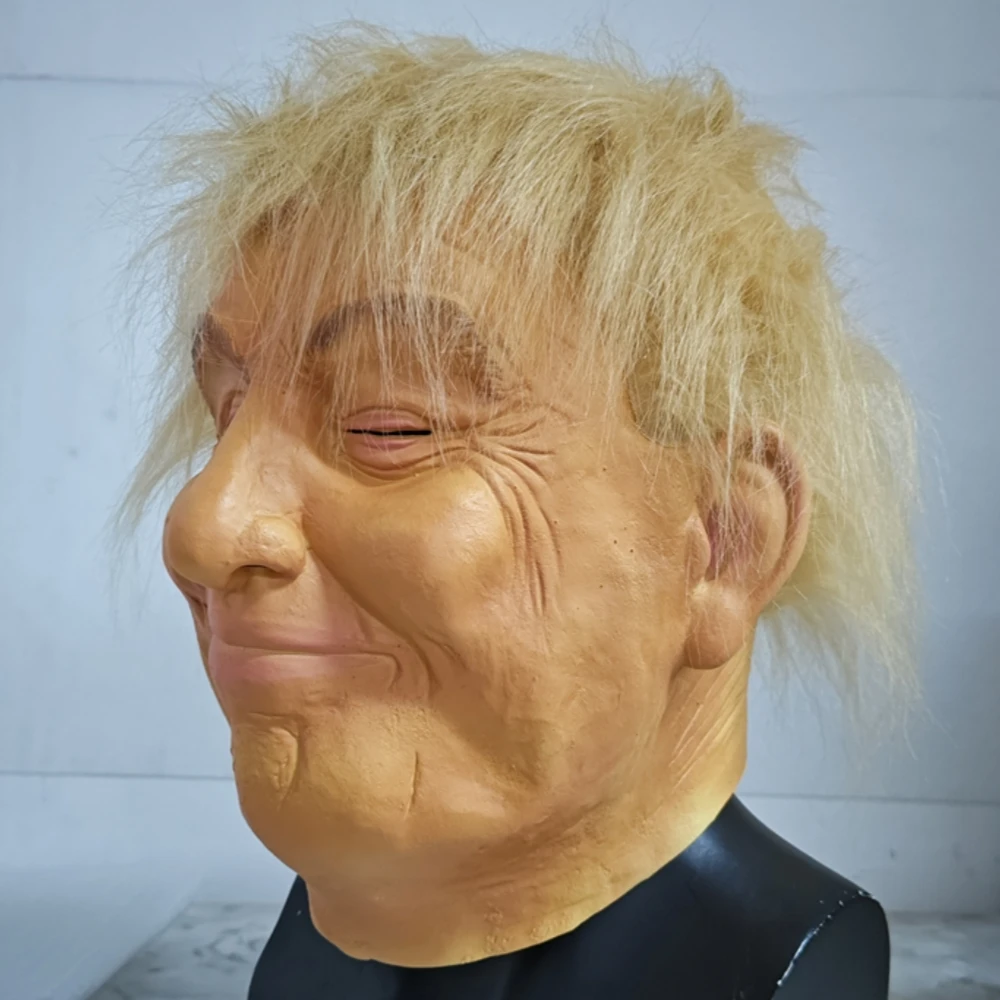 Donald Trump Realistic Celebrity Mask Adult Costume Latex Head Cover American Campaigner Mask Great Halloween Cosplay Party Prop image 5
