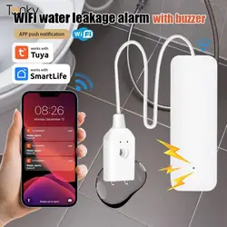 Tuya smart home wassers ensor leck detektor flutwasser leck alarm detektor funktioniert mit tuya smart life app