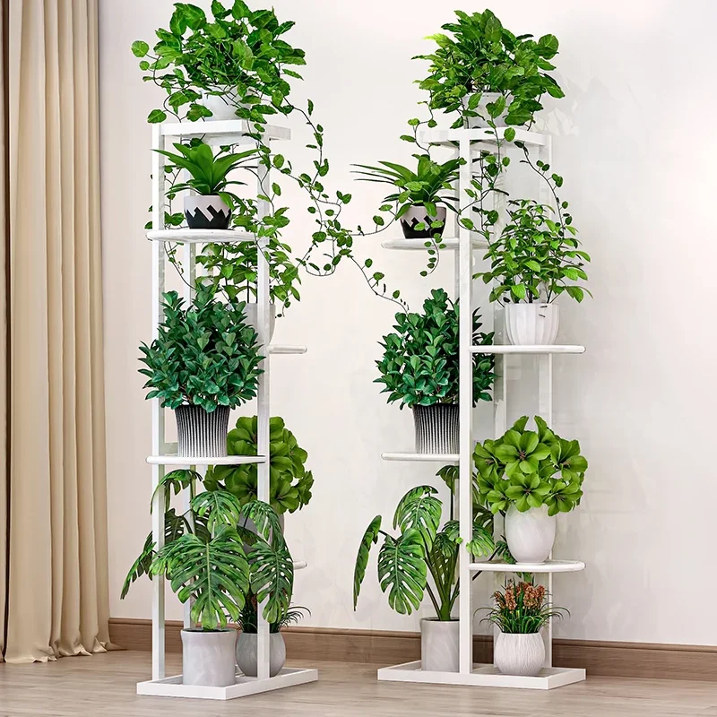 Multi-layers Flower Stand Wrought Iron Plant Shelf Household Balcony Rack Succulent Plant Holder Indoor Garden Organizer