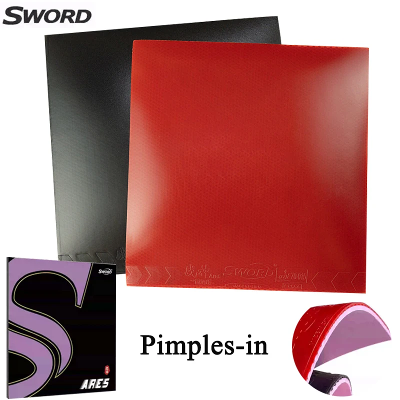 Sword Pimples-in Table Tennis Rubber Sheet Offensive High-viscosity Sticky Ping Pong Rubber with Sponge for Arc Fast Attack