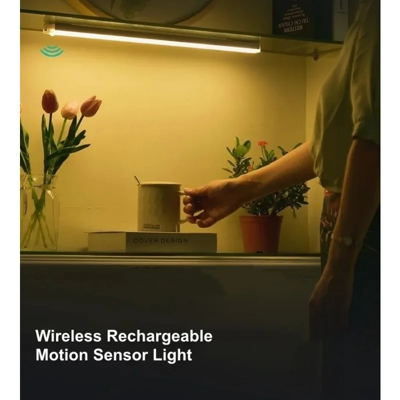 Luces LED inalámbricas con Sensor de movimiento, luz nocturna USB para habitación, decoración del hogar, lámparas de iluminación, armario de cocina,