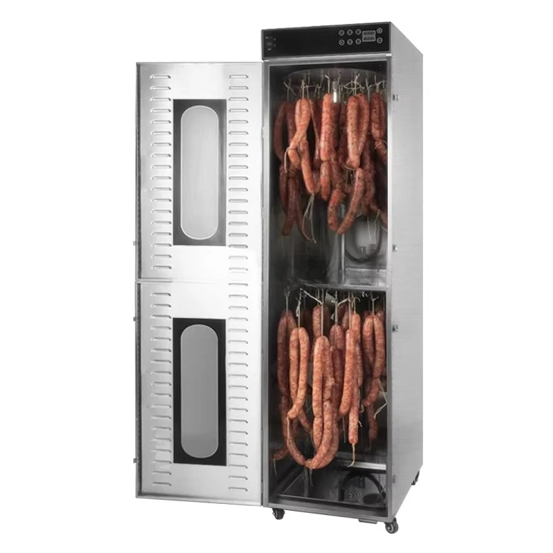 Double Deck Commercial Rotary Large Capacity Sausages Biltongs Preserved Food Dewatering Processing Dehydrator