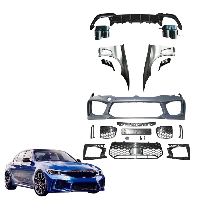 

B MW 3 Series Conversion G20 M3 Body Front Bumper Diffuser Car Grill Fender Exhaust Upgrade M3 Bodykit Accessory G20 m Sport Kit