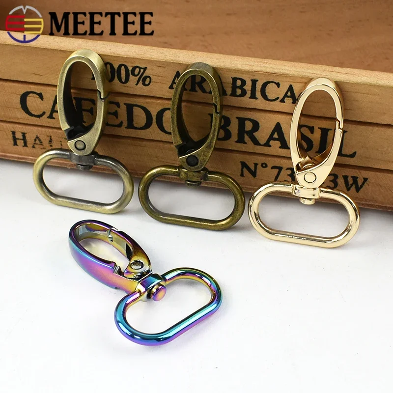 10-50Pcs 25mm Meetee Metal Carabiner Buckle for Straps Swivel Lobster Clasp Keychain Snap Hook Handbag Clothes Clip Accessories