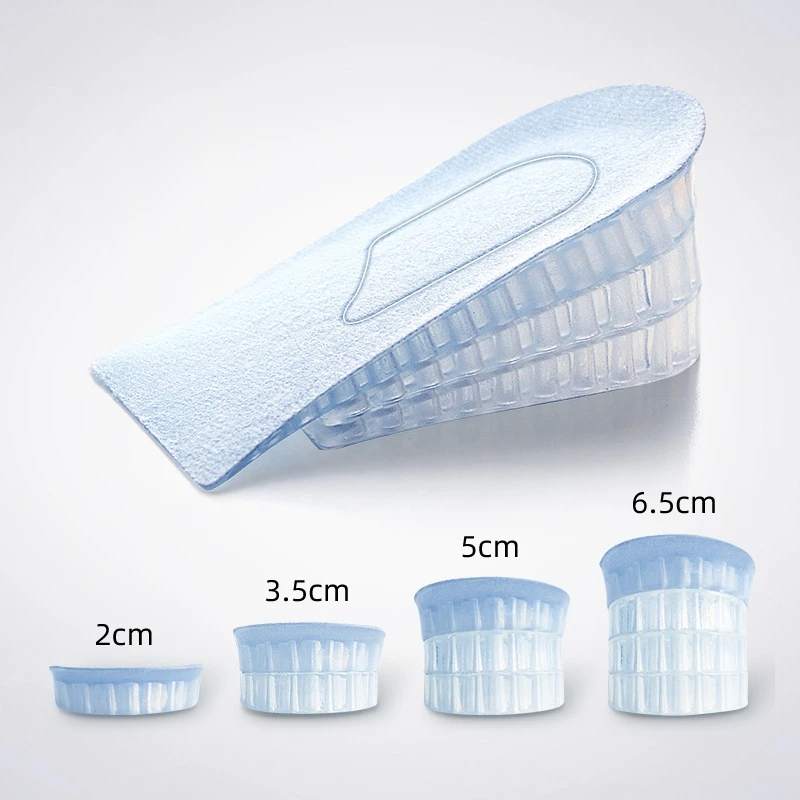 1Pair Silicone Height Increase Insoles Invisible Comfort Half Pads Men Women Gel Shock-absorbing Shoes insole Growing Shoe Sole
