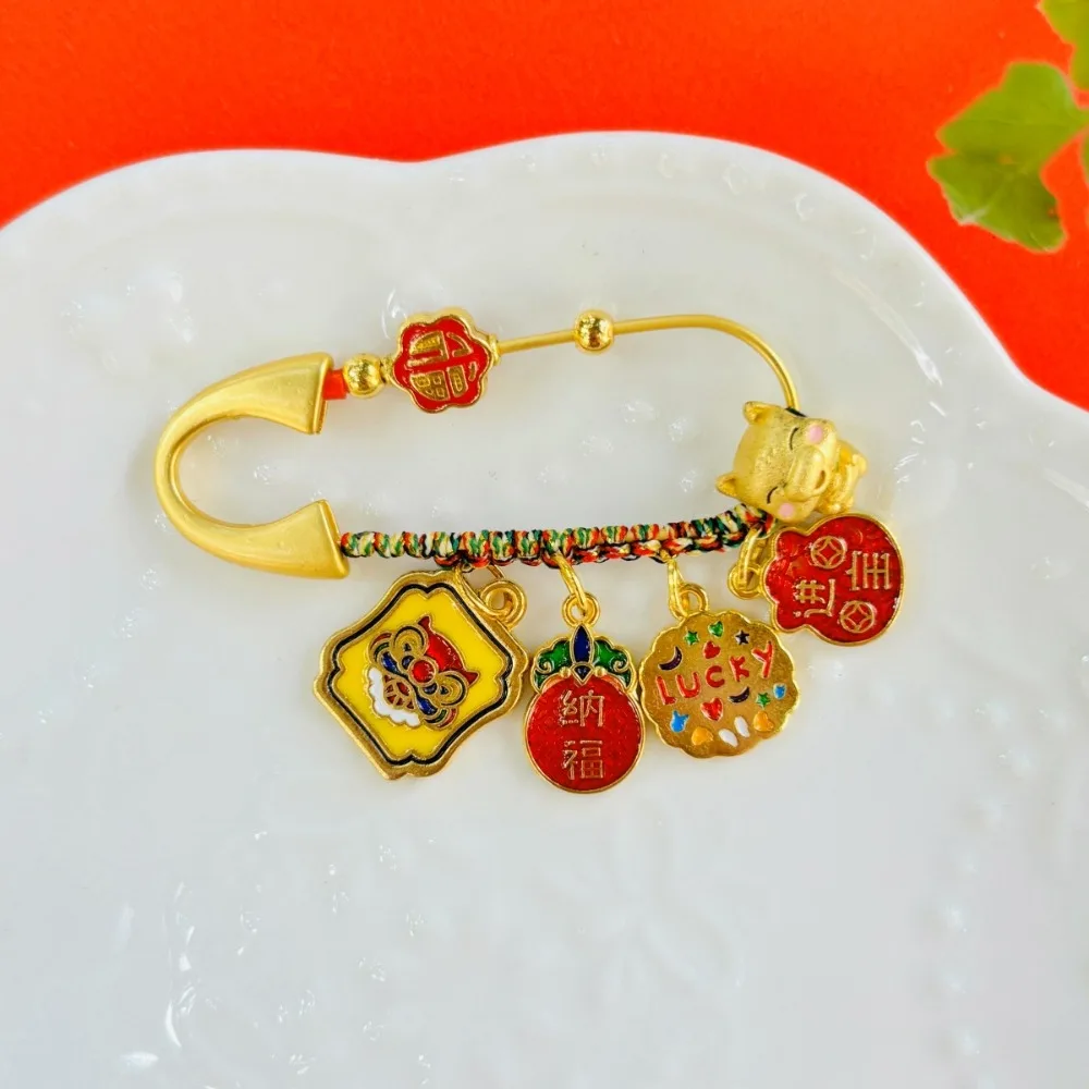 Horse Year Zodiac Horse Brooch Pendant Pony Gold Color Lucky Pins Good Luck One-year-old Gift Guardian Brooch Newborn Baby