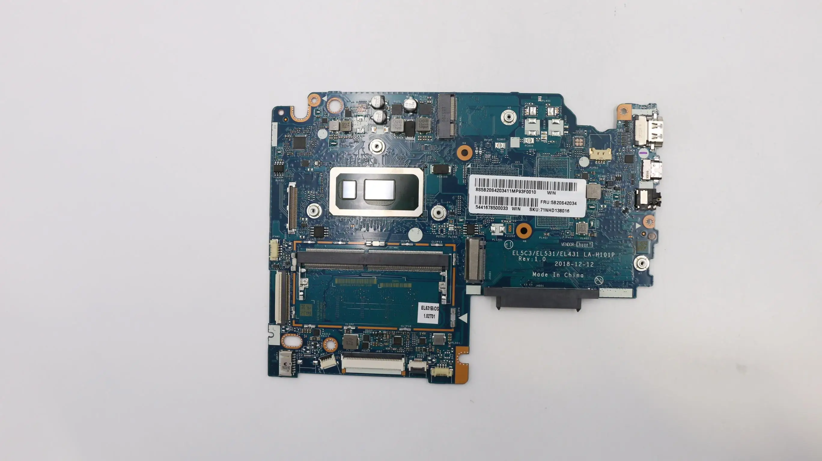 Placa base para portátil Lenovo IdeaPad S340-15IWL, LA-H101P con CPU 5405U, I3, I5, I7, RAM 4G, 100%, modelos de prueba de trabajo SN 5B20S42034