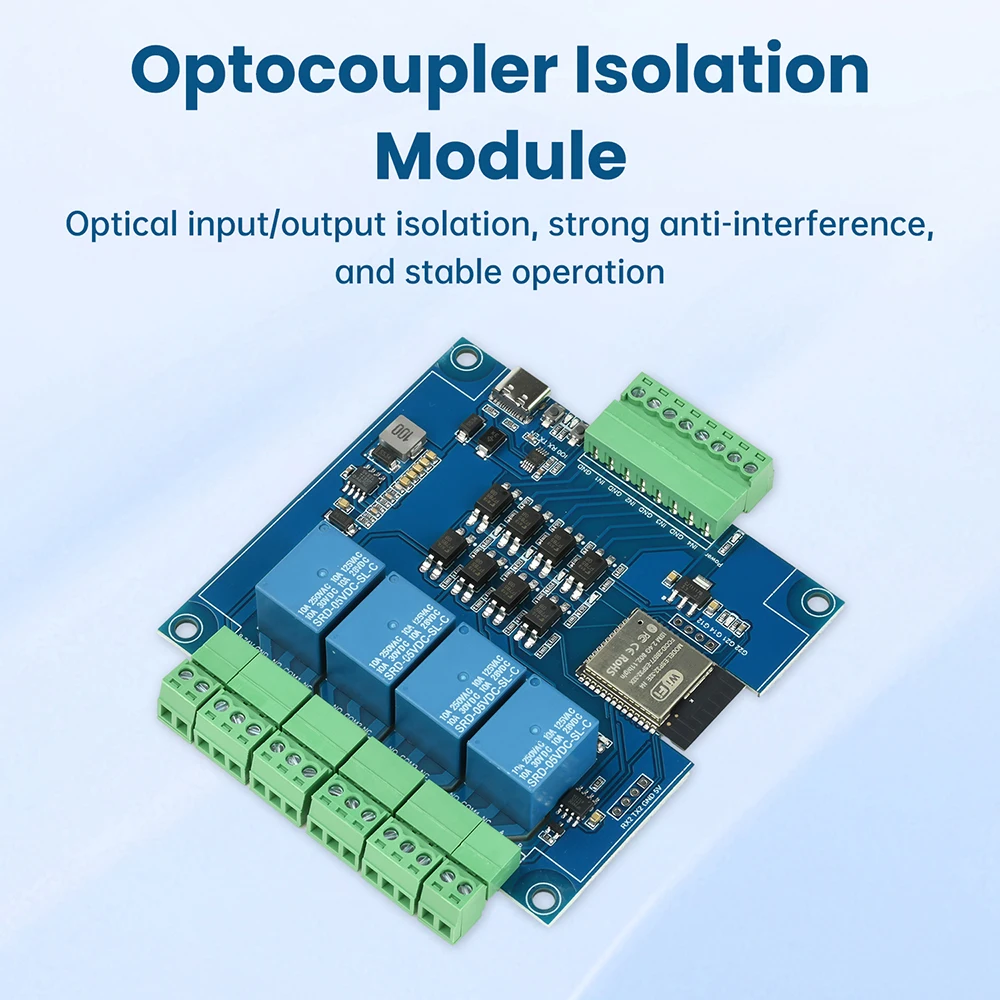 ESP32 Modbus WIFI بلوتوث 4-way 8-Way وحدة التتابع RS485 مجلس التنمية بروتوكول MODBUS 4/8Way Optocoupler DC 9-24V