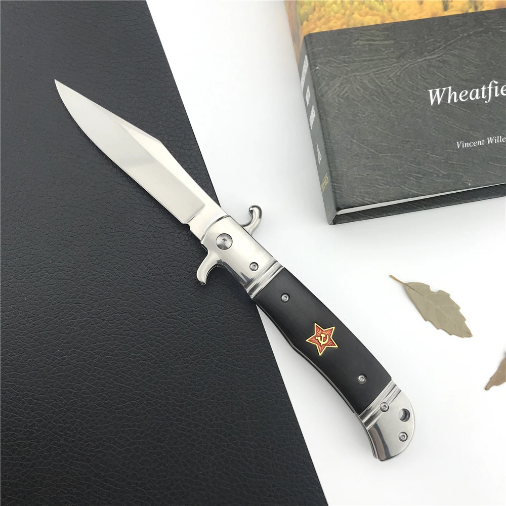 

AU TO Russian Finka NKVD KGB Folding Pocket Knife Outdoor Hunting Tactical Camping Self Defense Combat Survival Edc Tools