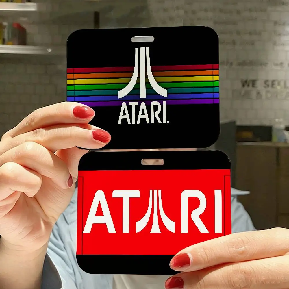 Porta Tarjetas con Logotipo A-Atari, Porta Credenciales, Porta Tarjetas de Identificación para Estudiantes, Correas para el Cuello para Regalo