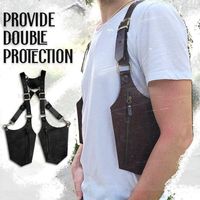 Man Vintage Leather Anti-Theft Safety Wallet Bag Travel Outdoor Hidden Underarm Holster Pirate Shoulder Phone Case Wallets Bags