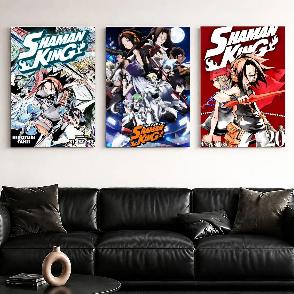 Anime S-Shaman K-King Framed Wall Painting Ready to Hang Canvas Poster Wall Art for Bedroom Living Room Hallway Home Decor Gift
