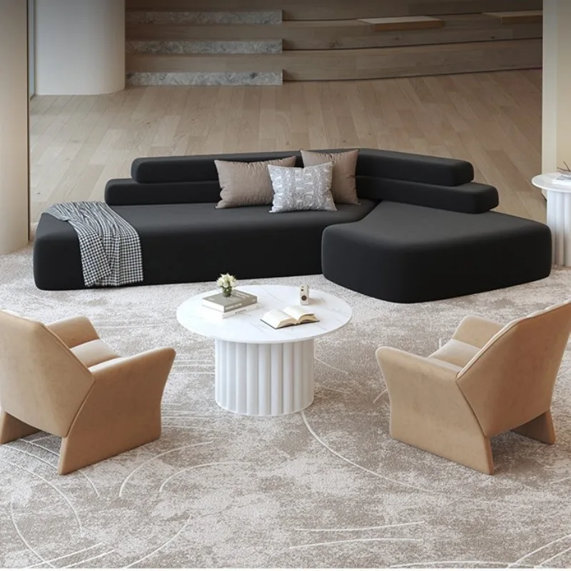 

Nordic special-shaped corner minimalist sofa straight row technology cloth sofa Italian living room small apartment sofa