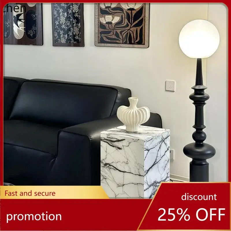 

HT light luxury Internet celebrity wabi-sabi wind sofa edge corner few living room acrylic marble coffee table